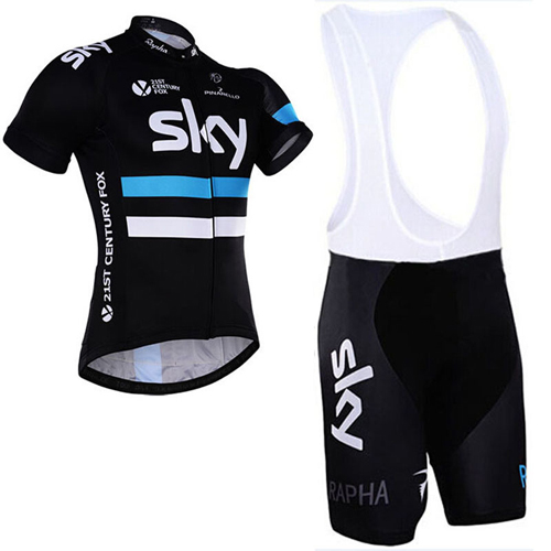 2016 Maillot sky Tirantes Mangas Cortas Negro